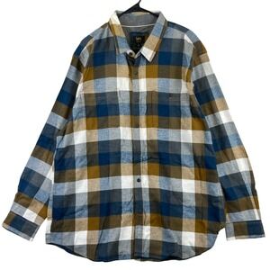 Lee Flannel Shirt Men's XXL Tobacco Plaid Long Sleeve Button Front Casual
